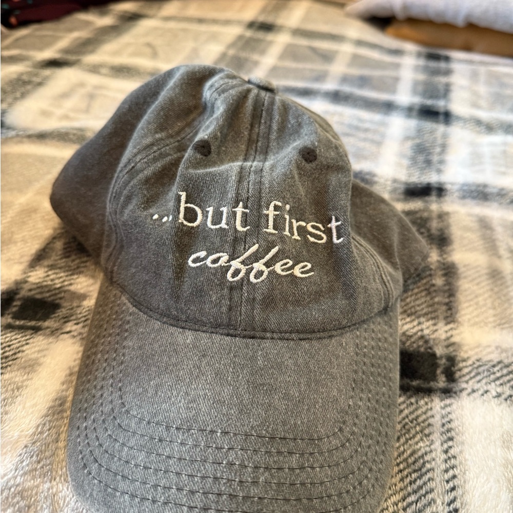 Gray Embroidered Coffee Cap